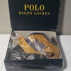 POLO Ralph Lauren Ankle Hiking Boots Shoes | Helene Camel/Tan/Natural Suede *NEW